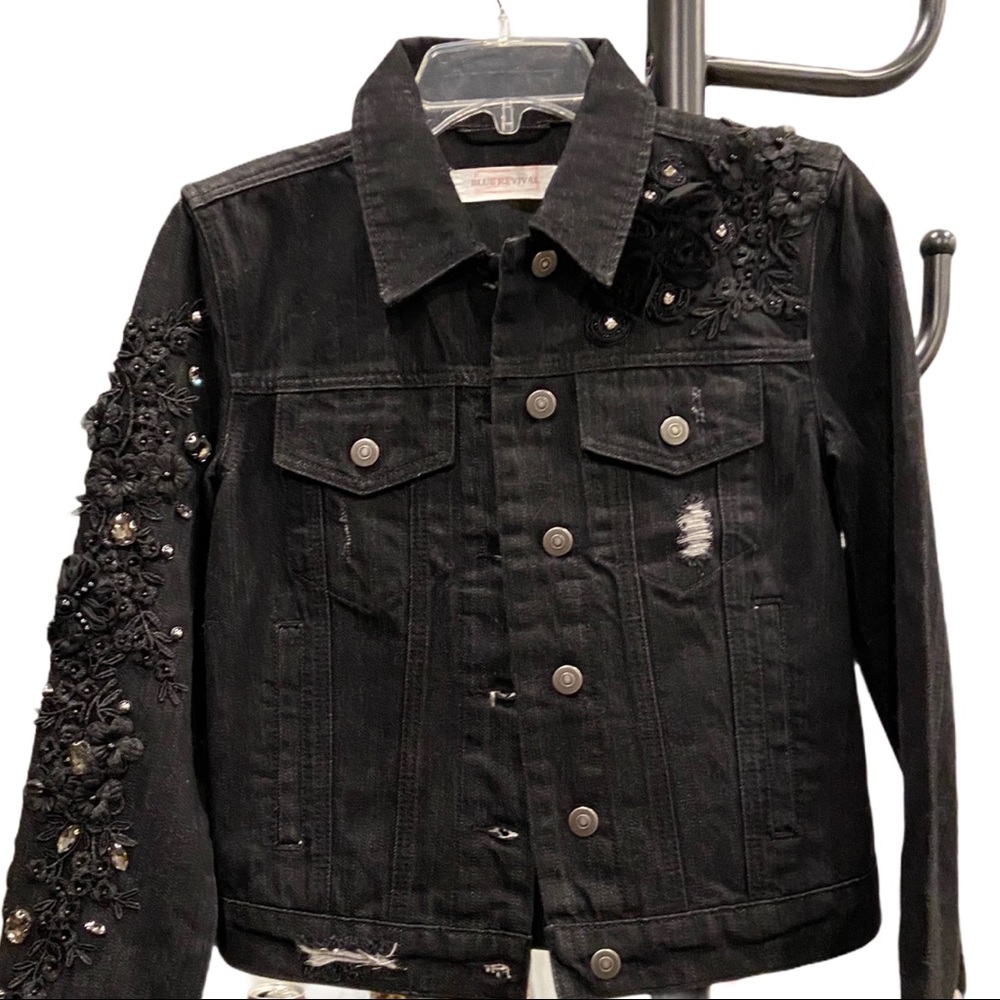 Blue Revival Black Denim Embellished Denim